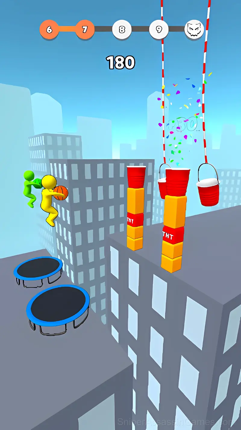 Trampoline Basketball 3D gameplay screenshot 1