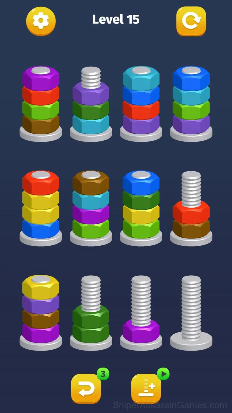 Nut Sort: Color Puzzle Game gameplay screenshot 1