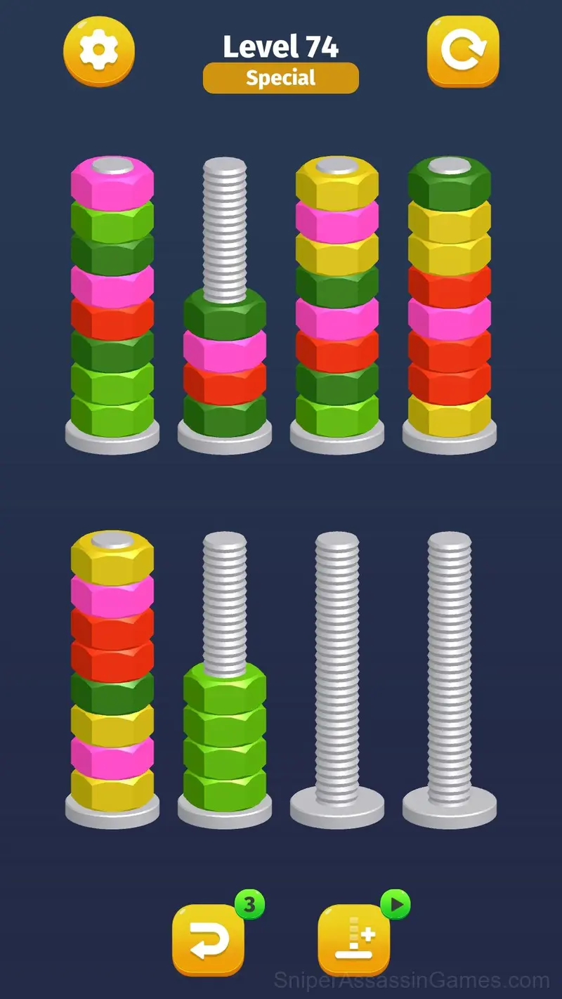 Nut Sort: Color Puzzle Game gameplay screenshot 4
