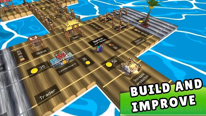 Noob Raft: Ocean Survival gameplay screenshot 1