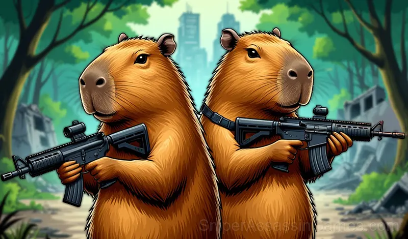 Play Capybaras with Guns 2. A Game for Two Players