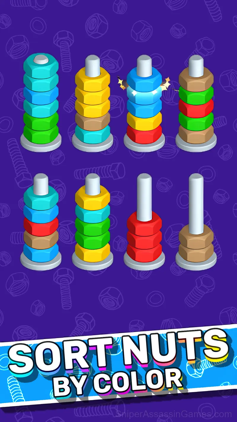 Sorting Nuts by Color gameplay screenshot 1