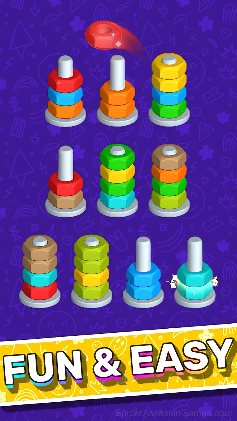 Sorting Nuts by Color gameplay screenshot 2