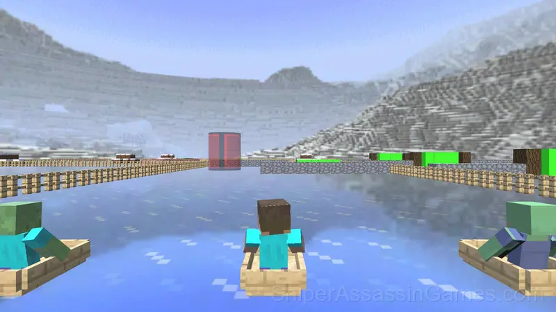 Noob in a Boat: Ice Racing gameplay screenshot 1