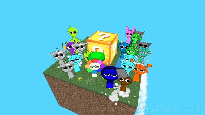 Sprunki in Mineblock: Cases gameplay screenshot 4