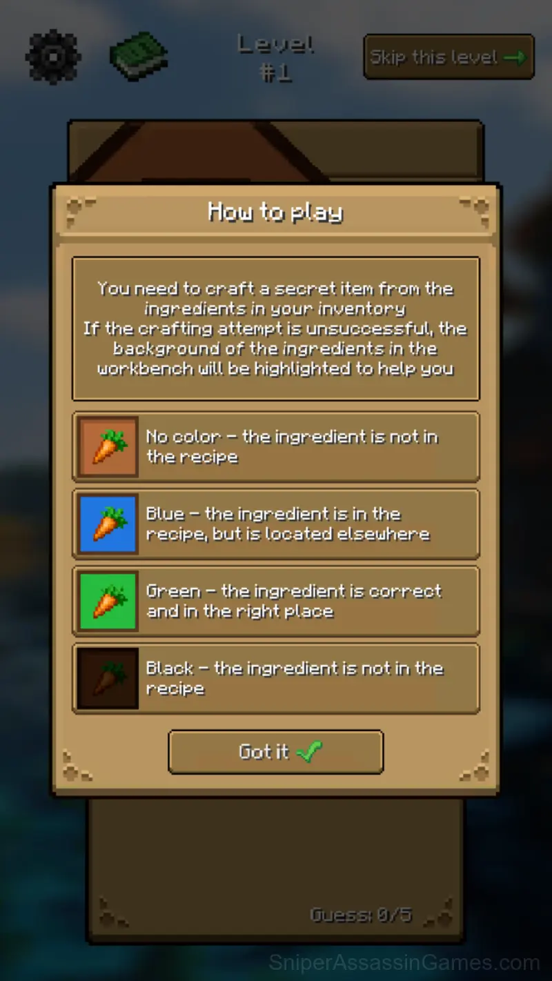 Mineblox - Guess the Recipe gameplay screenshot 2