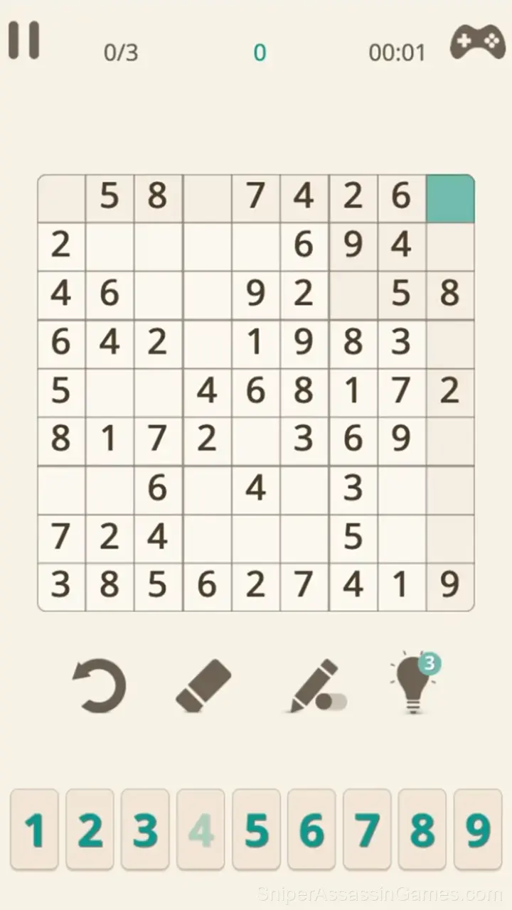 Sudoku 2.0 gameplay screenshot 1