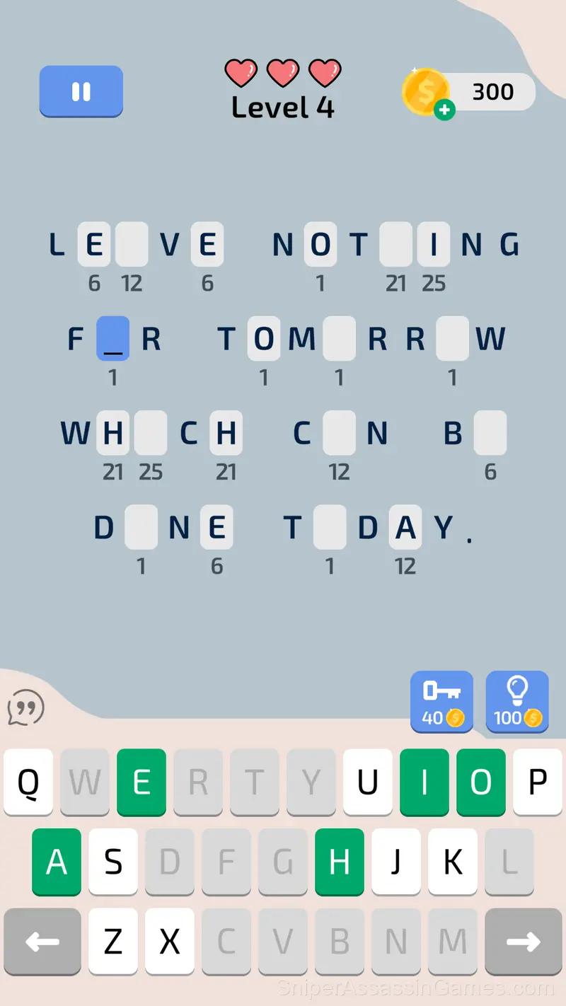 Cryptogram: Words and Codes gameplay screenshot 1