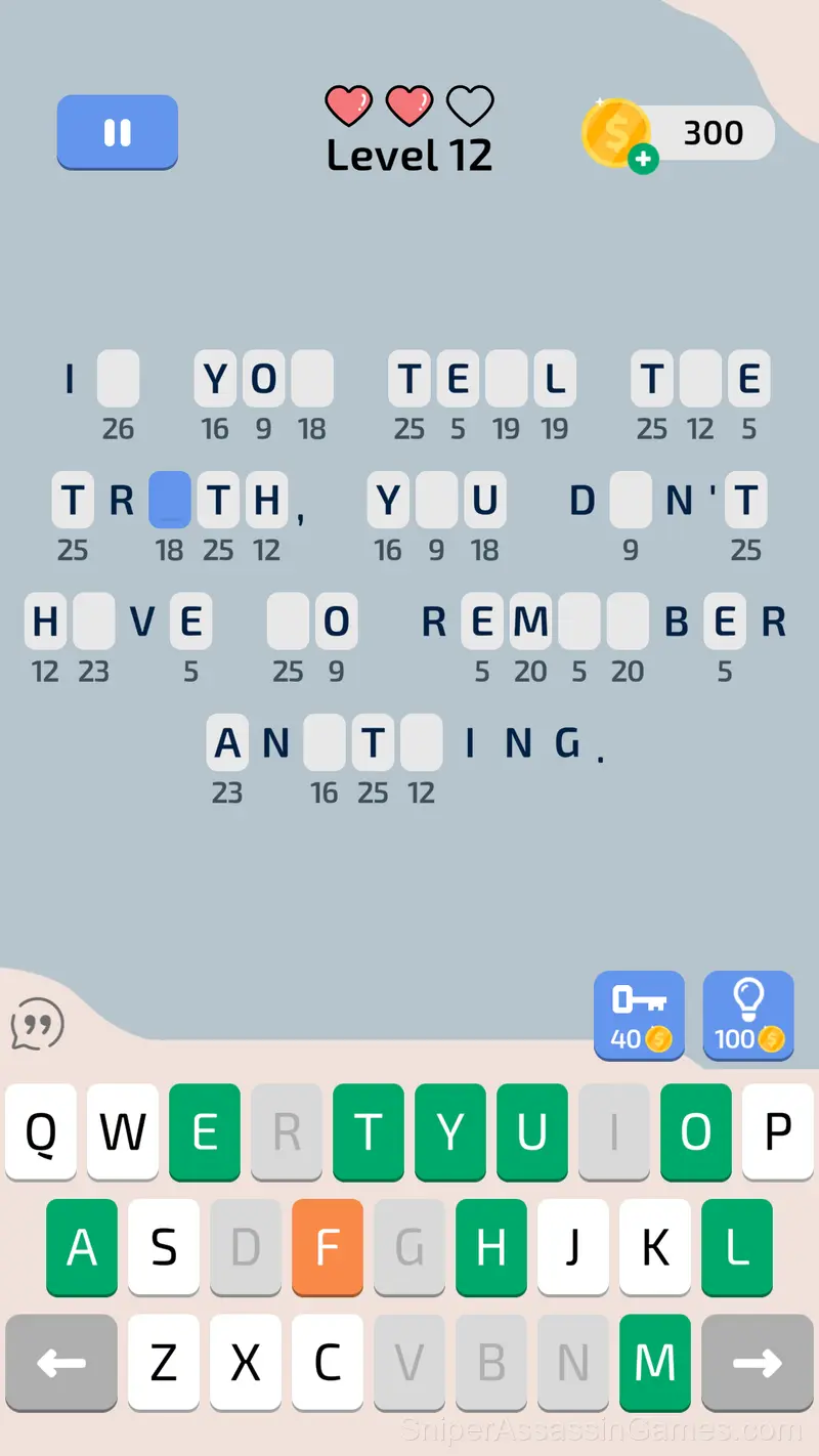 Cryptogram: Words and Codes gameplay screenshot 4