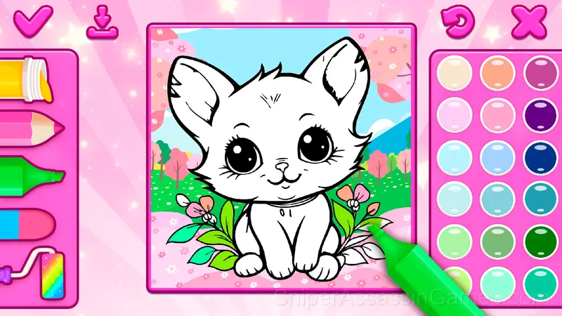 Cat Coloring Game gameplay screenshot 2