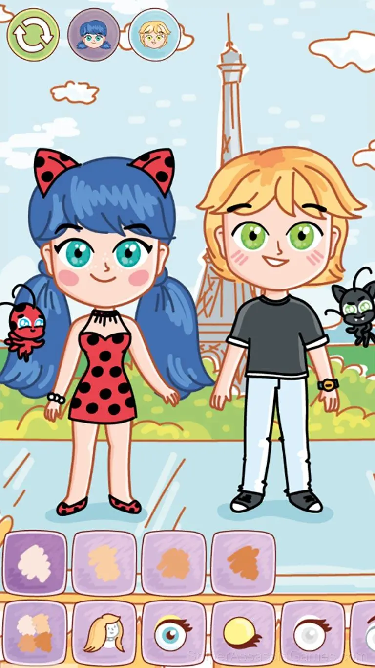 Ladybug and Cat Noir Dress up gameplay screenshot 1