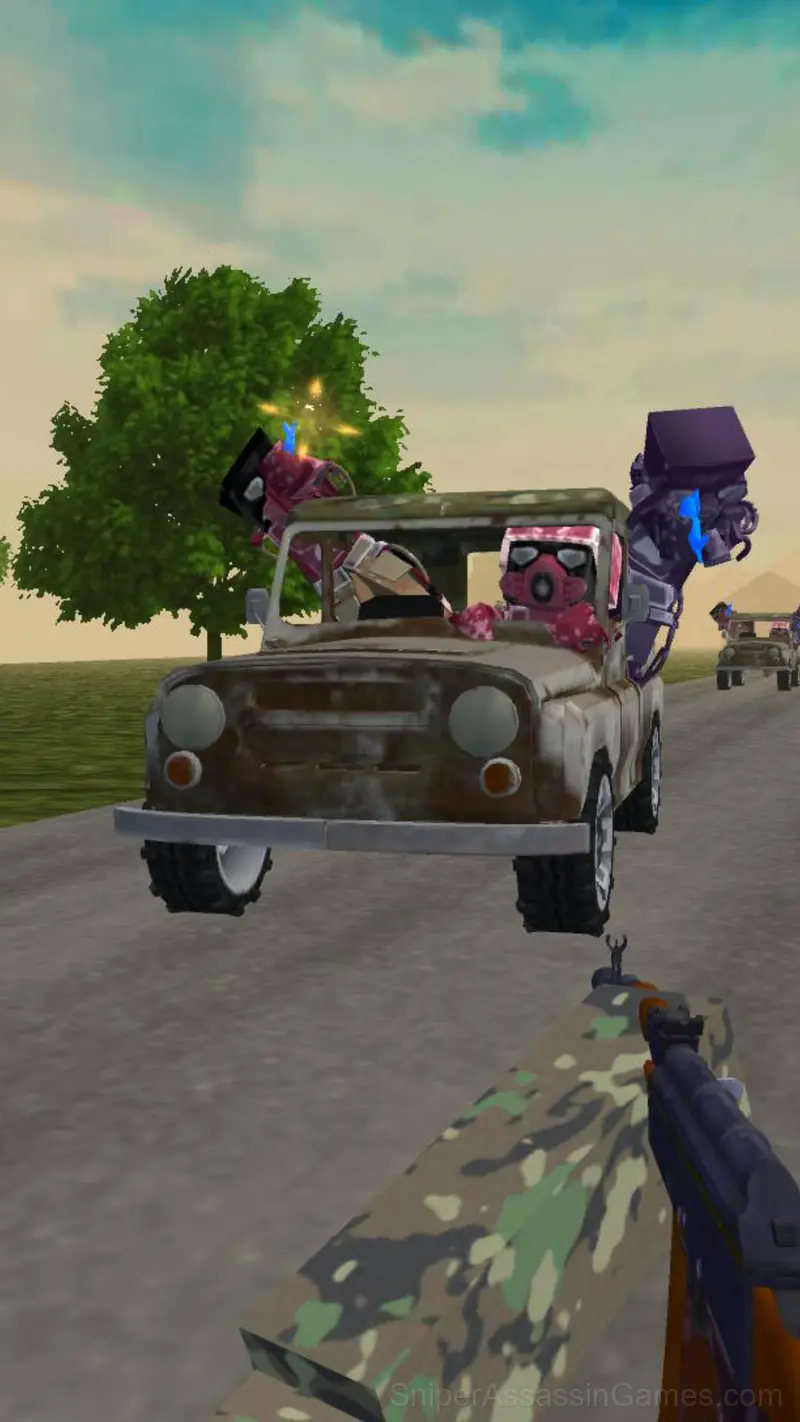 Obby: Shooter on Cars gameplay screenshot 6
