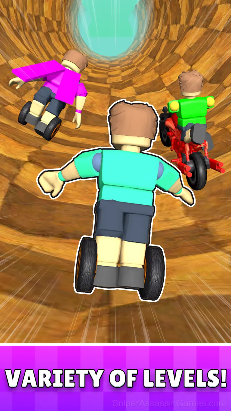 Robux Racing 3D! Crazy Ragdoll Downhill! gameplay screenshot 1