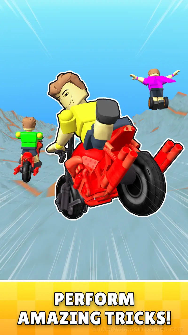 Robux Racing 3D! Crazy Ragdoll Downhill! gameplay screenshot 3
