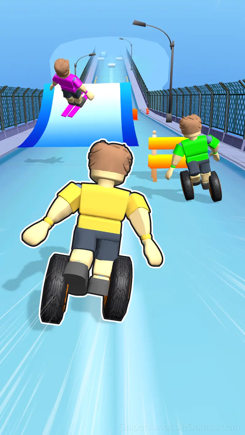 Robux Racing 3D! Crazy Ragdoll Downhill! gameplay screenshot 5