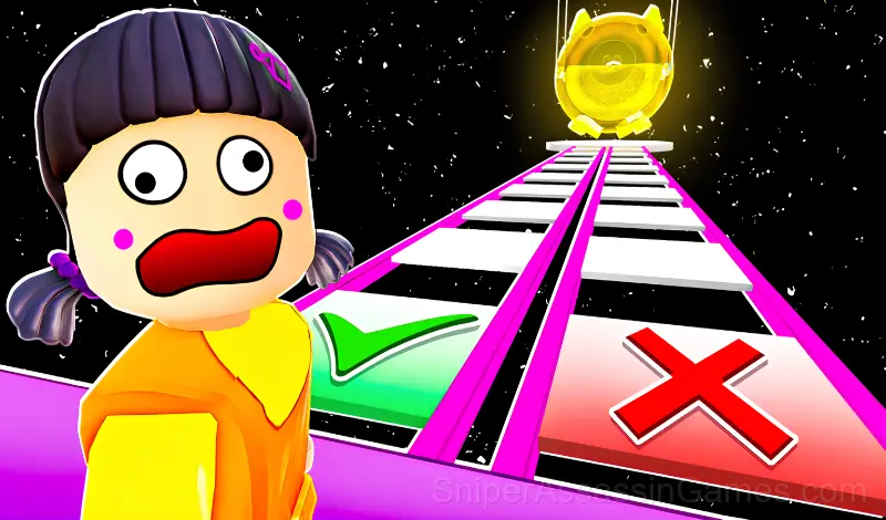 Play Obby Glass Bridge: Squid Game