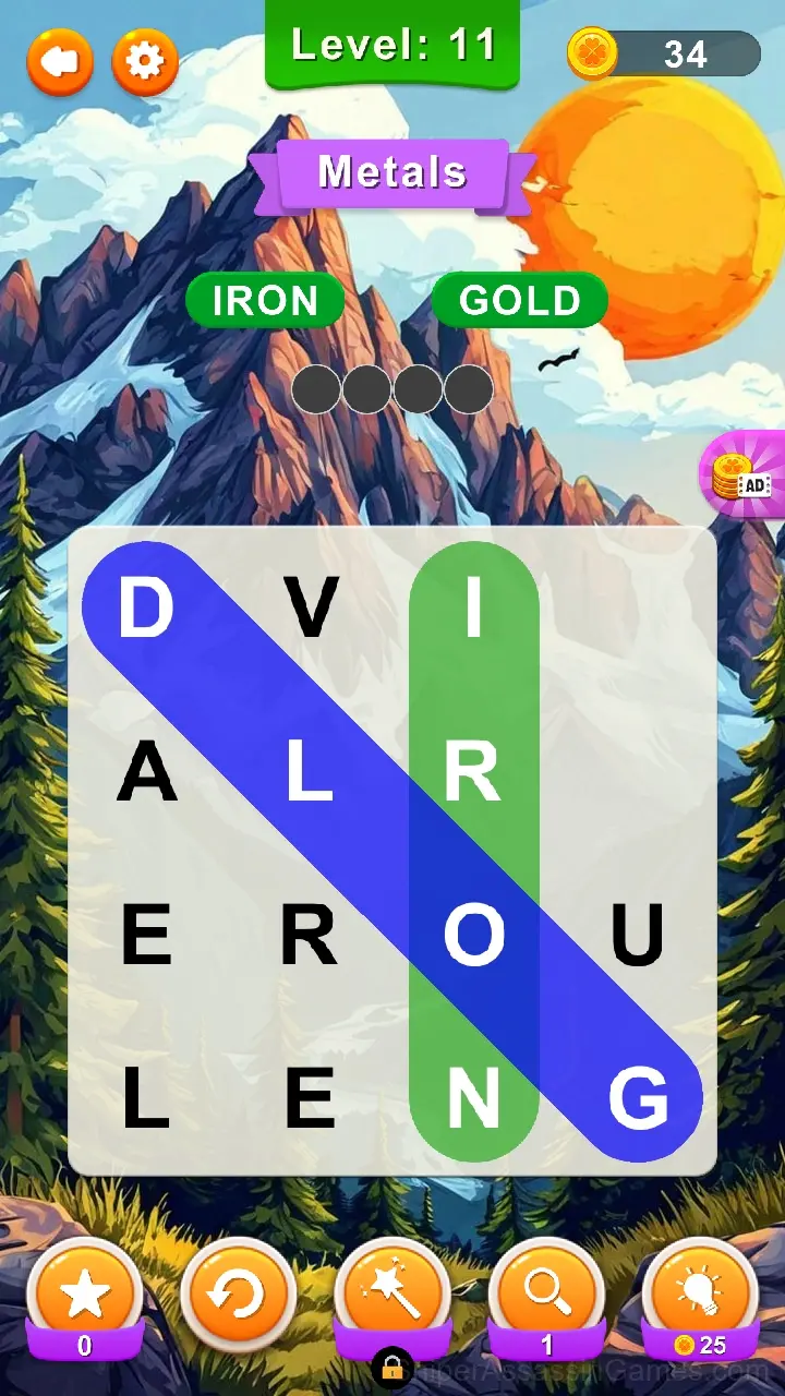 Theme word search gameplay screenshot 1