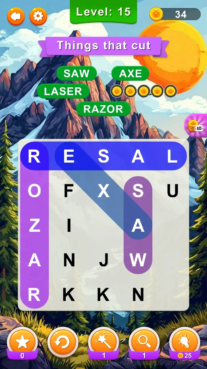 Theme word search gameplay screenshot 3