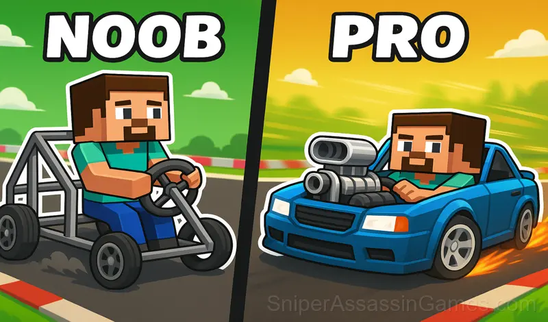 Play Noob vs Pro: Build a car