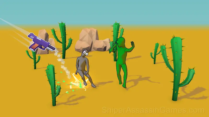 Ragdoll Gun Shooter! Cannon Spinner Playground gameplay screenshot 5