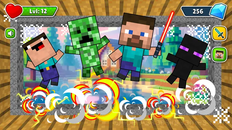 Noob Squid Craft Playground Sandbox Ragdoll Mod gameplay screenshot 2