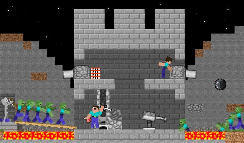 Play Noobs are building a base against zombies