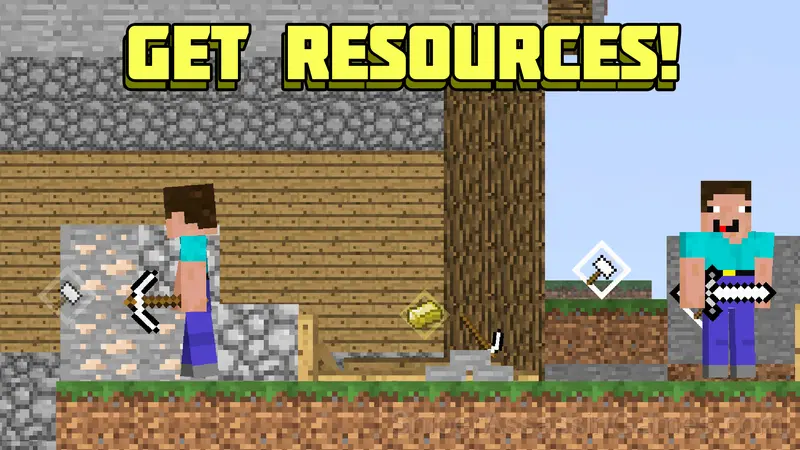 Noobs are building a base against zombies gameplay screenshot 1