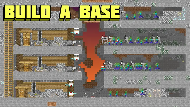 Noobs are building a base against zombies gameplay screenshot 2