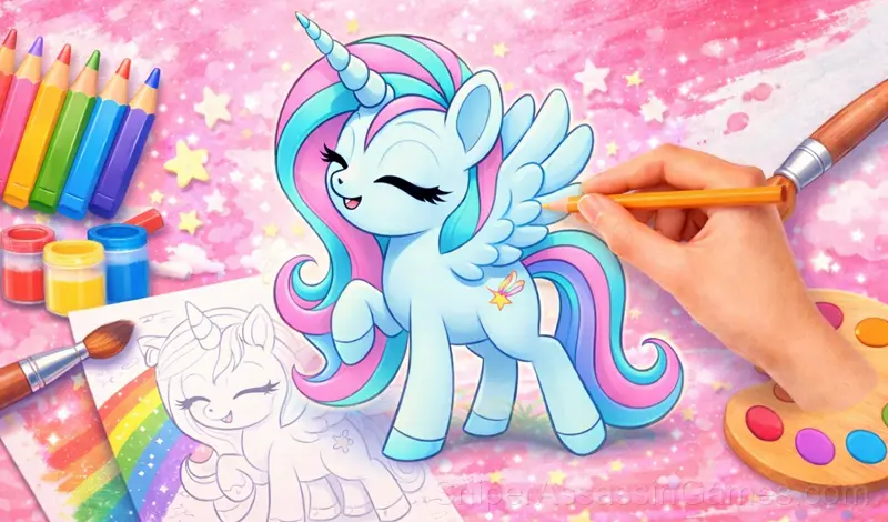 Play Draw a Pony: ASMR coloring book