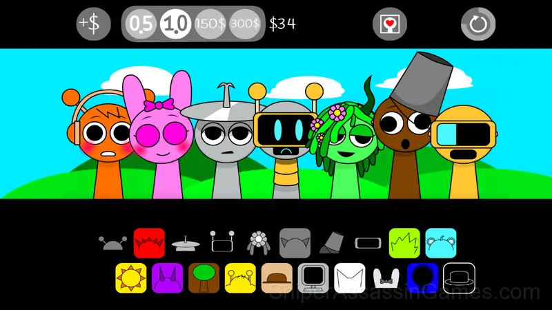 Sprunki Sinner Kiss gameplay screenshot 1