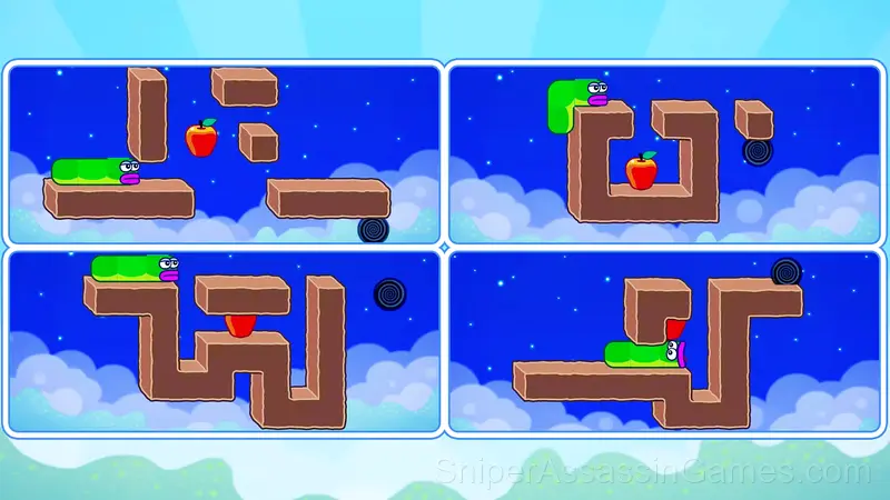 Apple Worm - Snake Puzzle gameplay screenshot 2