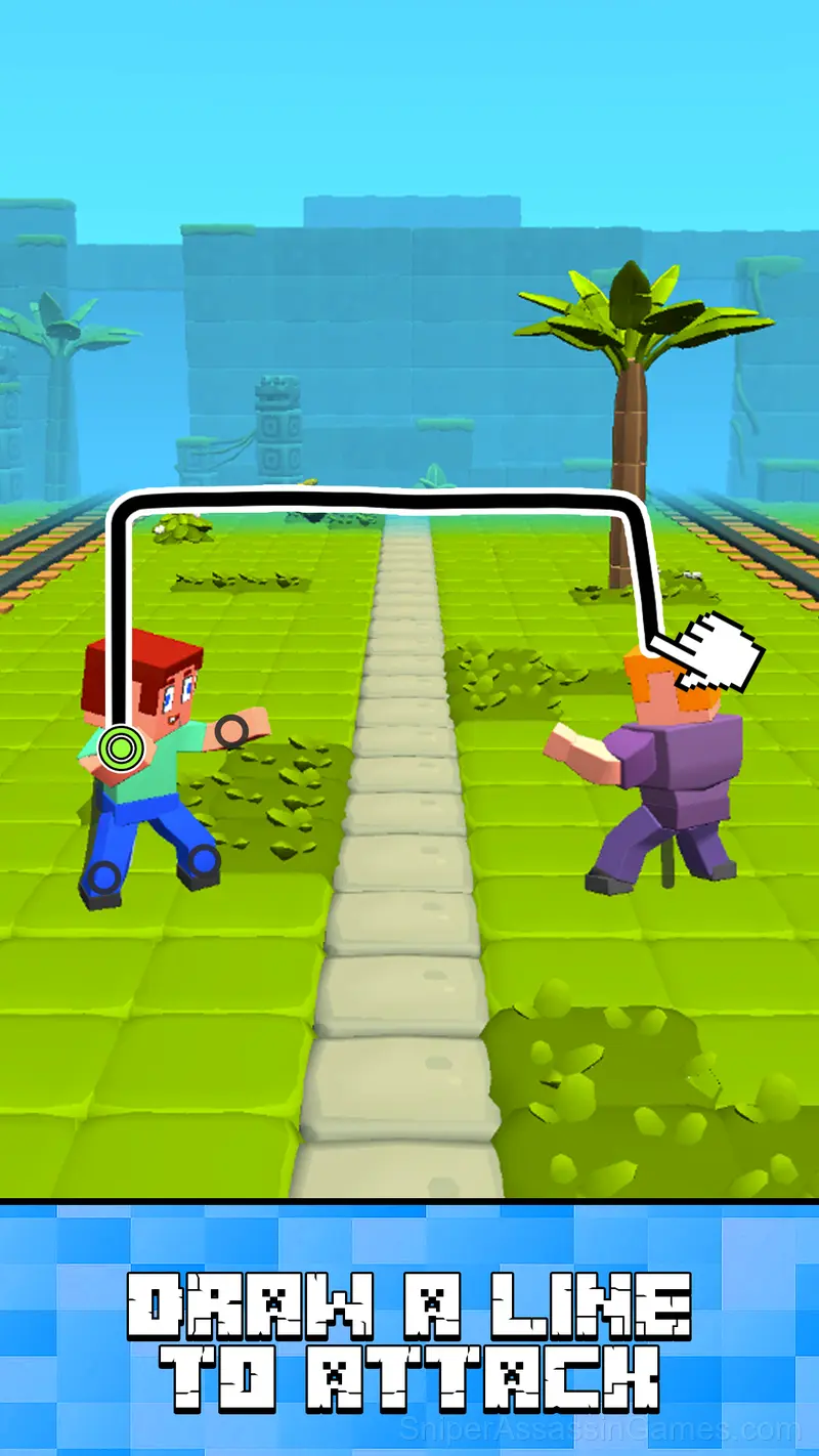 Block World Combat! Draw Noob's Super Punch! gameplay screenshot 1