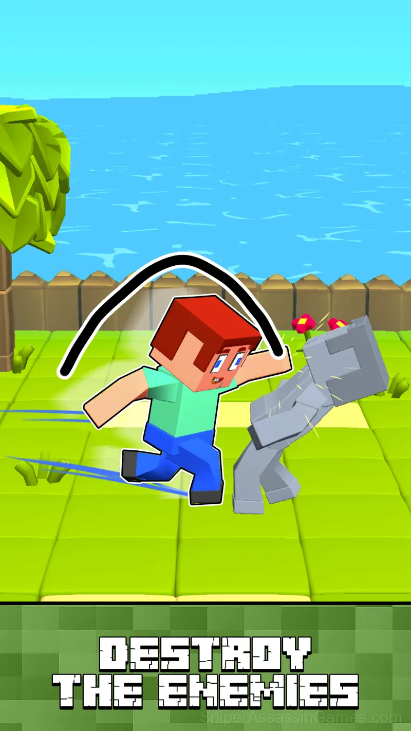 Block World Combat! Draw Noob's Super Punch! gameplay screenshot 3