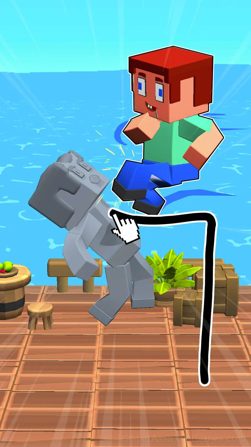 Block World Combat! Draw Noob's Super Punch! gameplay screenshot 5
