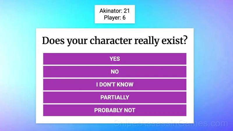 Akinator gameplay screenshot 2