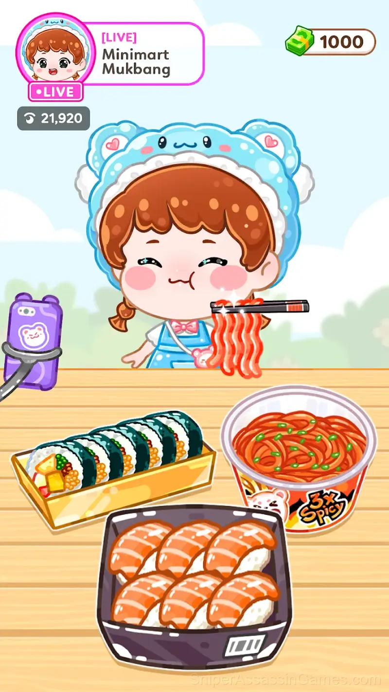 ASMR Girl: Livestream Mukbang gameplay screenshot 1