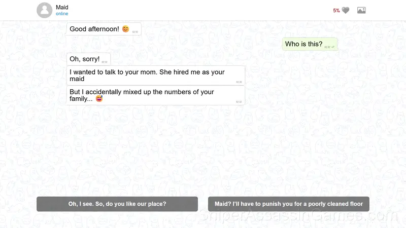 Chatting with the Maid gameplay screenshot 1