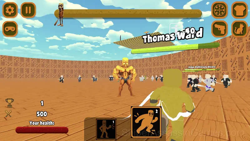 Obby online: 100 Players vs jock Tuntun Sahur gameplay screenshot 1