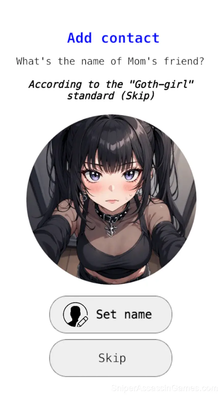 Chat with goth girlfriend gameplay screenshot 2
