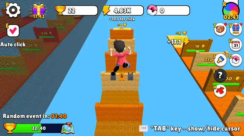 Obby: Click and Grow gameplay screenshot 1