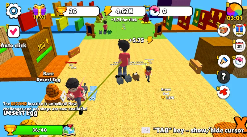 Obby: Click and Grow gameplay screenshot 2