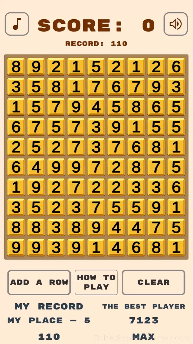 Numeric combinations of 10 gameplay screenshot 1