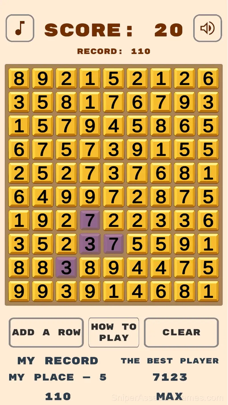 Numeric combinations of 10 gameplay screenshot 2