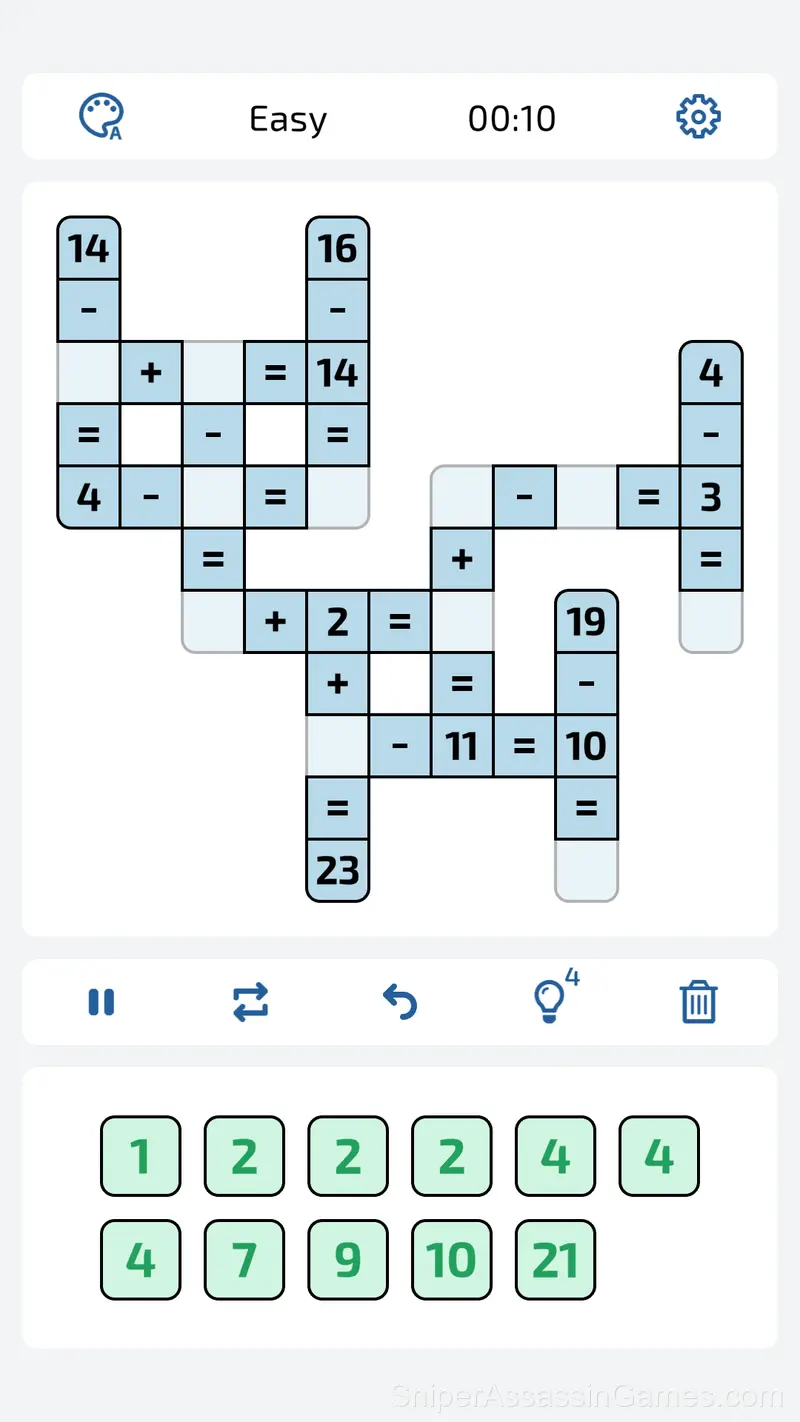 Math Crossword: Improve Your Arithmetic gameplay screenshot 1