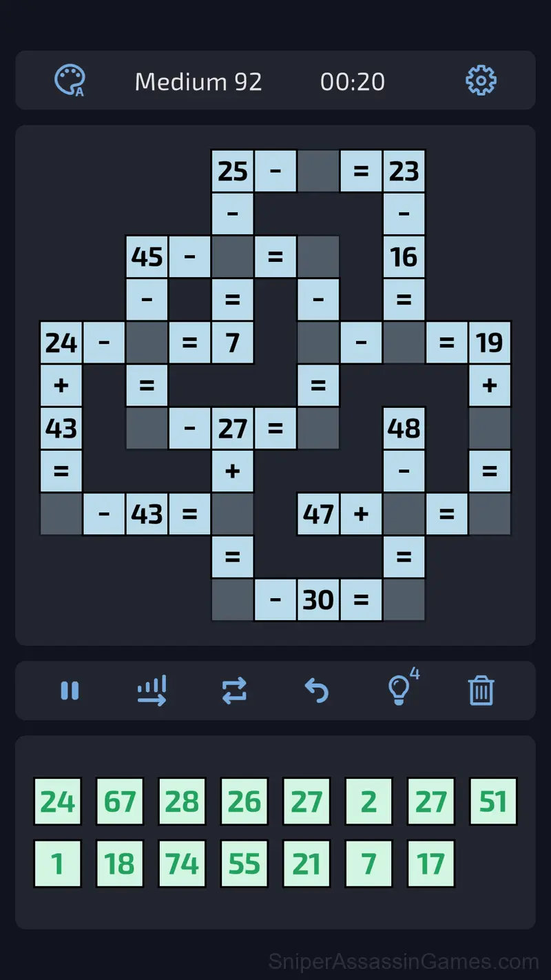 Math Crossword: Improve Your Arithmetic gameplay screenshot 3