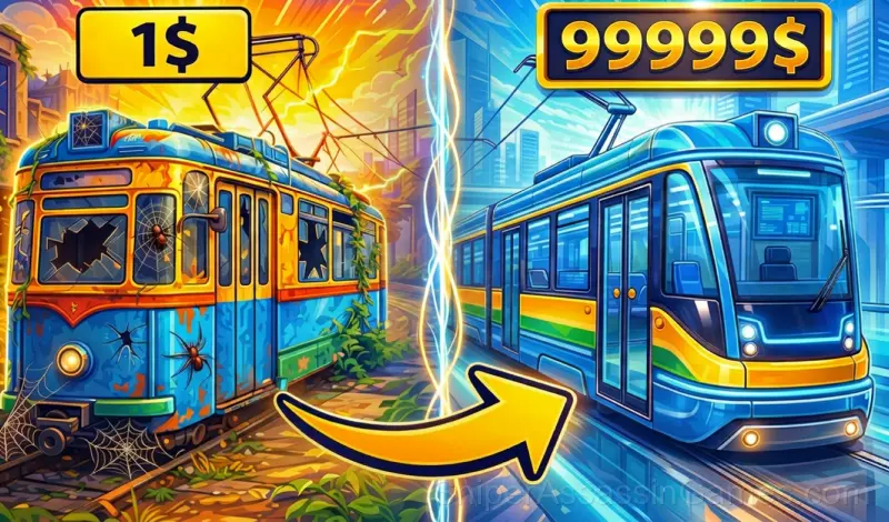 Play Molochnoye Village. Level UP the tram!