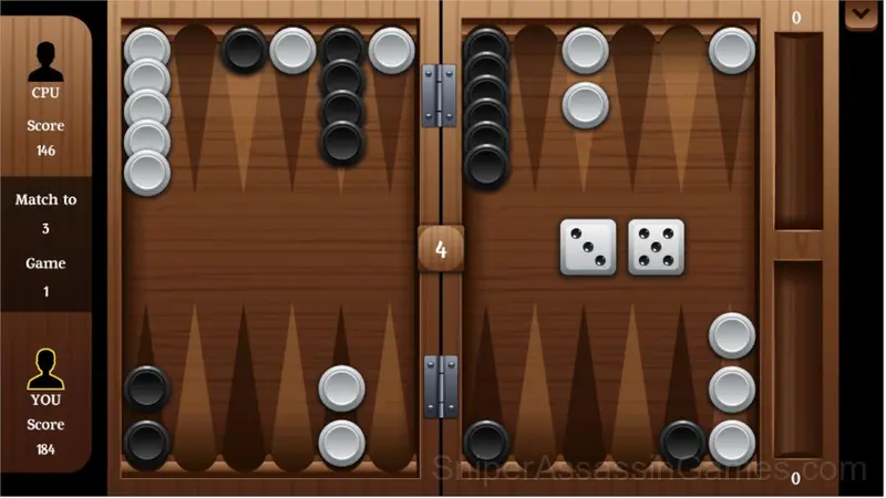 Backgammon gameplay screenshot 1