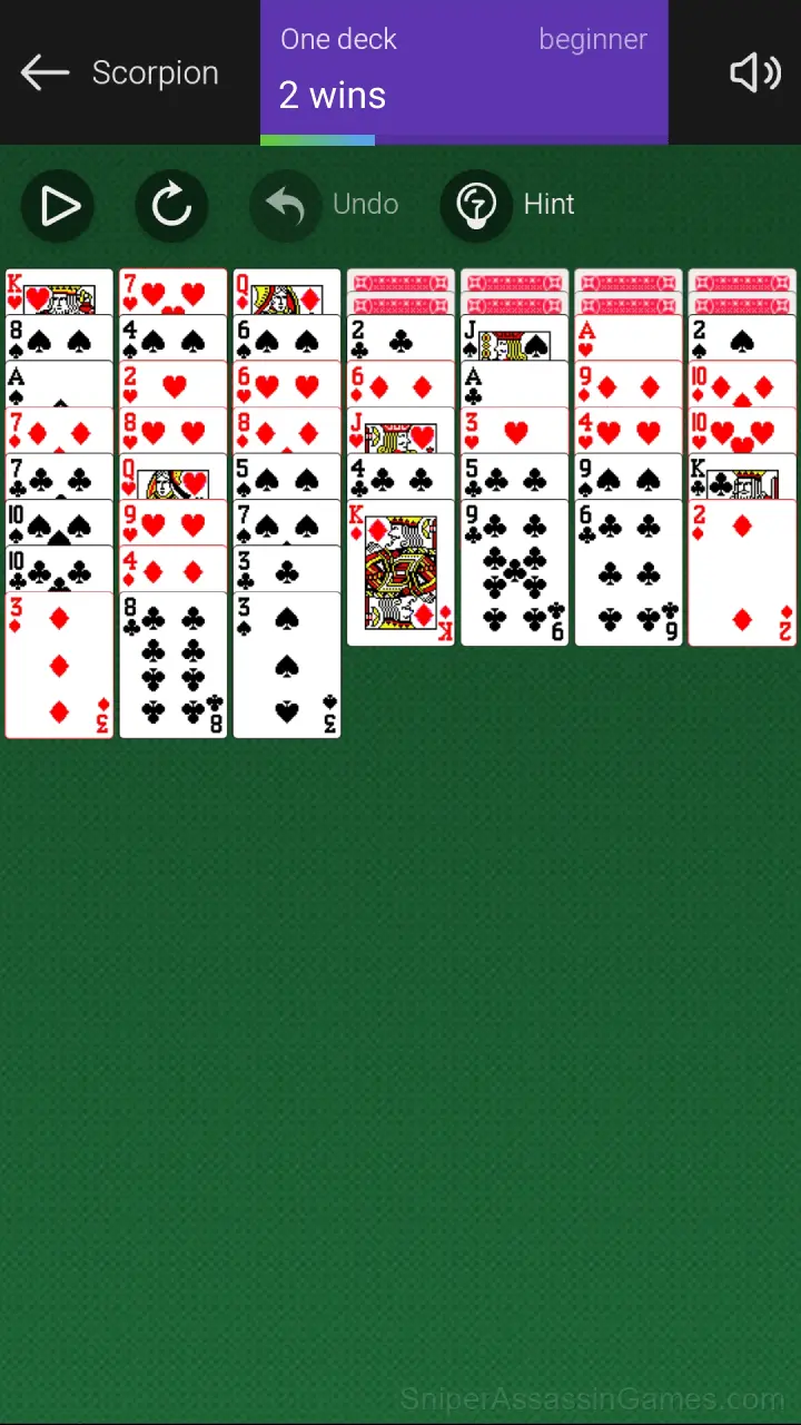 Scorpion Solitaire gameplay screenshot 2