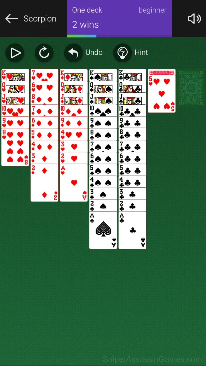 Scorpion Solitaire gameplay screenshot 3