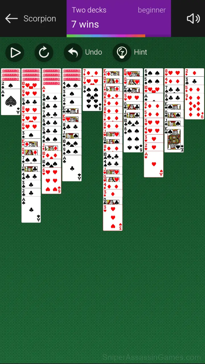 Scorpion Solitaire gameplay screenshot 6
